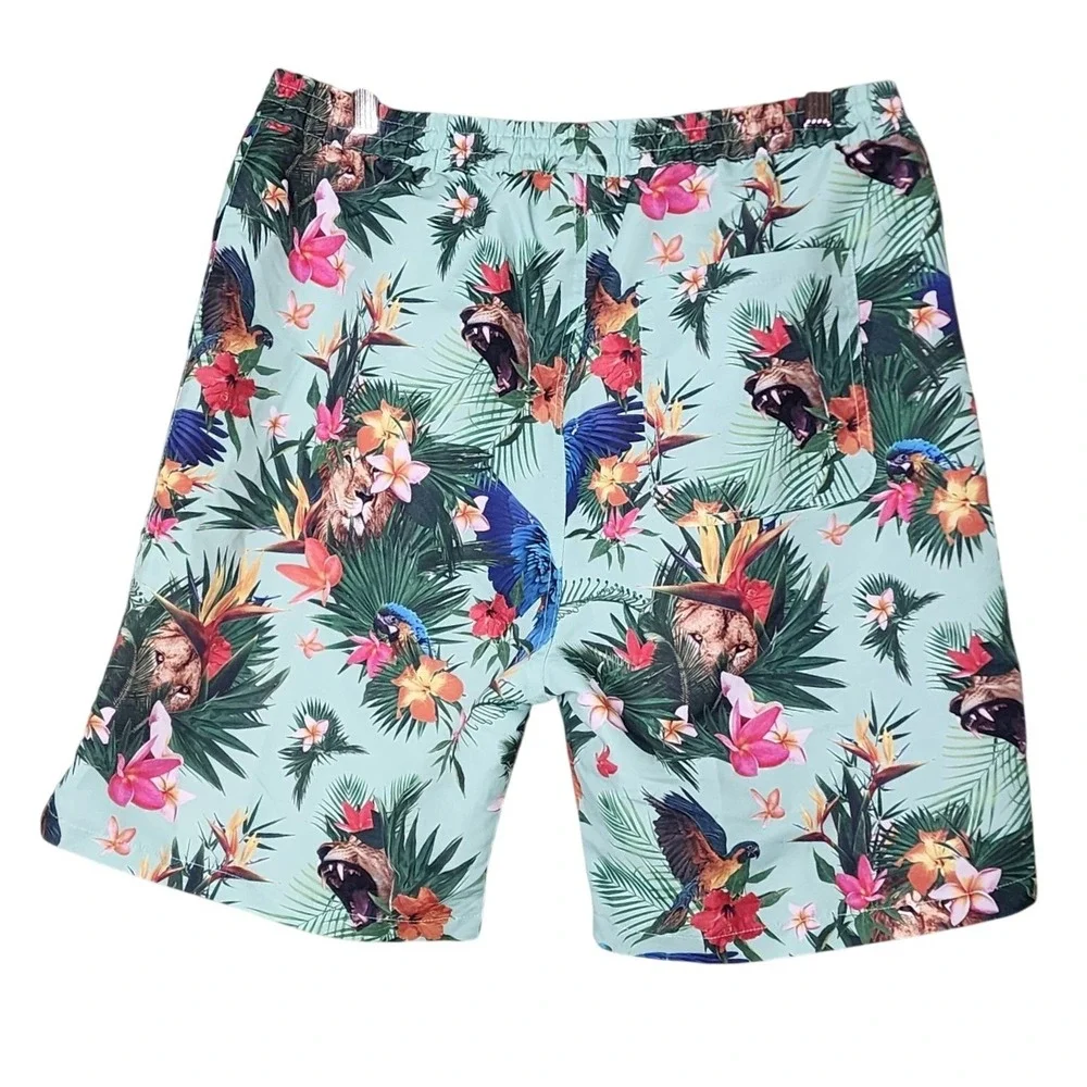 Lifted Research Group Board Shorts Tropical Beach Swim‎ Drawstring Pull On L